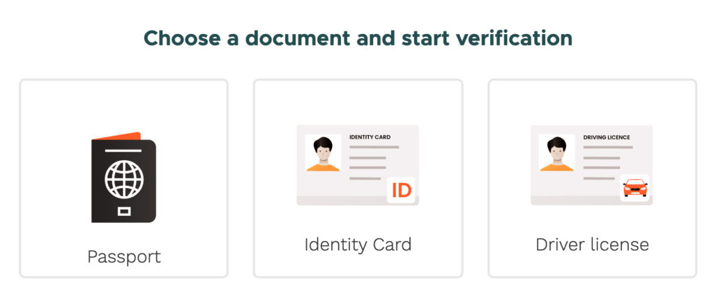 Select ID document for OnlyFans verification