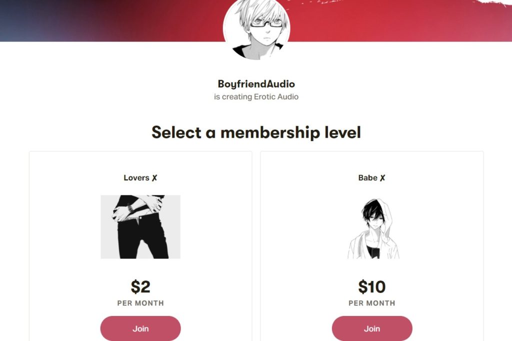 Boyfriend Audio Patreon page