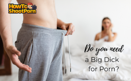 Man looking in sweatpants with girl on bed