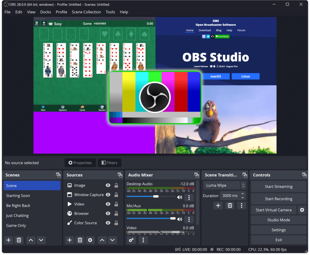 A screenshot of OBS Studio 